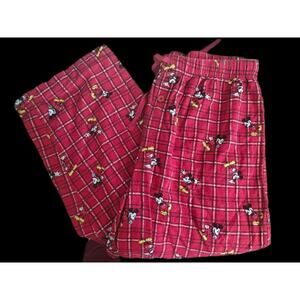 Disney Mickey Mouse Lounge Pants,Red Plaid Size L